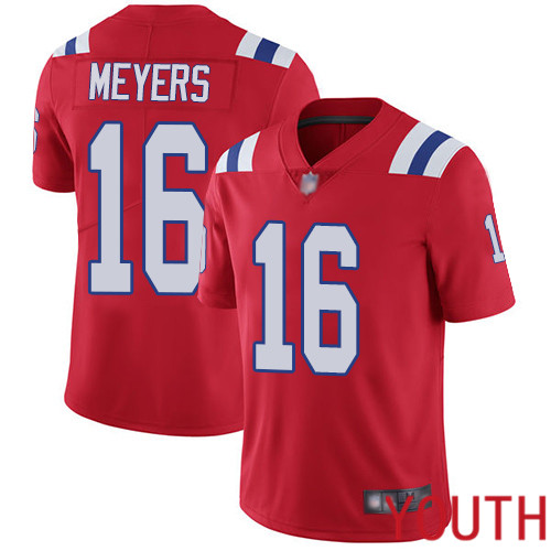 New England Patriots Football #16 Vapor Limited Red Youth Jakobi Meyers Alternate NFL Jersey->new england patriots->NFL Jersey